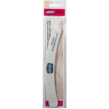 RONNEY - Pilnik do paznokci biały NAILFILE BANANA (180/240) 1 szt. RN 257 jest-ponad0szt,zmieniam-na0:2021-04-05